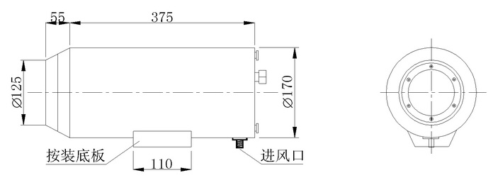 风冷摄像机防护罩尺寸图